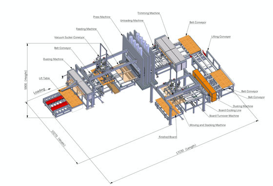 Pressa a ciclo breve per cartone artificiale per cartone di particolato MDF